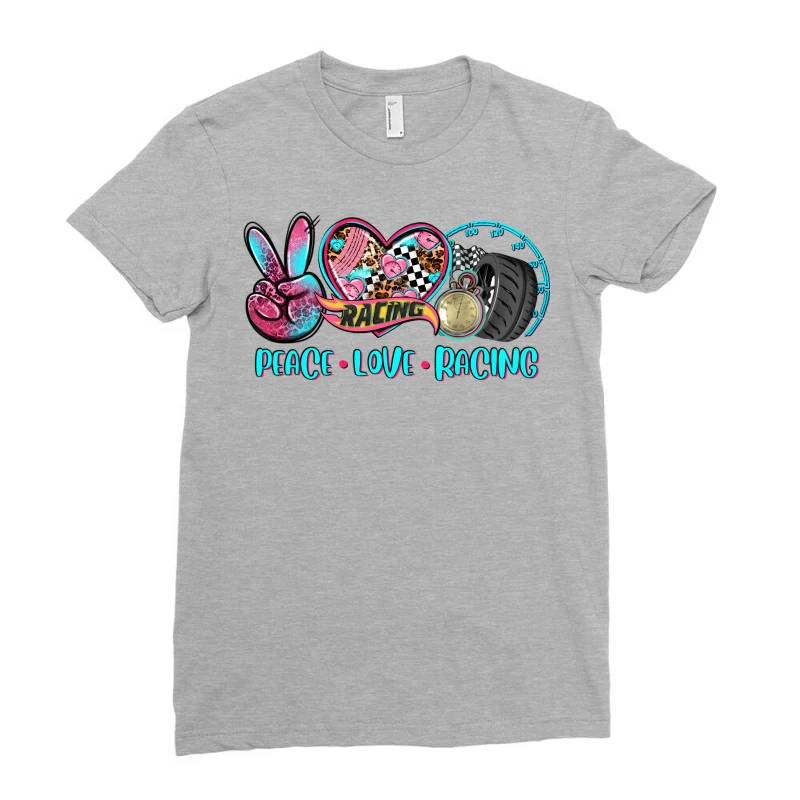 Peace Love Racing Ladies Fitted T-Shirt 3 Peace Love Racing Ladies Fitted T-Shirt - Image 3