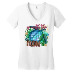 Go With The Flow Women's V-Neck T-Shirt -TeeMuse Store pd.2526515275.72.25090749.s3.1 front white ffffff none x0y0 138 800x800 1