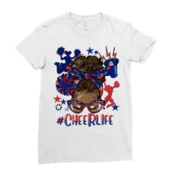 Afro Messy Bun Cheer Life Blue And Red Ladies Fitted T-Shirt -TeeMuse Store pd.2526565365.36.25066993.s3.1 front white ffffff none x0y0 154 800x800 1