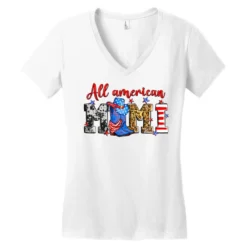 All American Mimi Women's V-Neck T-Shirt 7 All American Mimi Women's V-Neck T-Shirt -TeeMuse Store pd.2526569575.72.25093615.s3.1 front white ffffff none x0y0 138 800x800 1