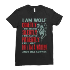 I Am Wolf Quietly I Will Endure Silently I Will St Ladies Fitted T-Shirt -TeeMuse Store pd.2526580675.36.25093776.s3.1 front black ffffff none x5.5y0 143 800x800 1