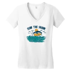 SURF THE SHARK Women's V-Neck T-Shirt -TeeMuse Store pd.2526583206.72.25093796.s3.1 front white ffffff none x11.04y11.04 115.92 800x800 1