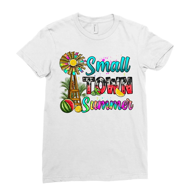 Small Town Summer Ladies Fitted T-Shirt 3 Small Town Summer Ladies Fitted T-Shirt - Image 3
