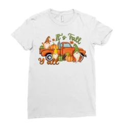 It's Fall Y'all Gnome Ladies Fitted T-Shirt -TeeMuse Store pd.2526595570.36.25093857.s3.1 front white ffffff none x0y0 154 800x800 1