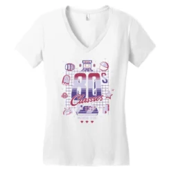 Arcade Gaming Retro 80s Gamer Women's V-Neck T-Shirt -TeeMuse Store pd.2526603339.72.25067353.s3.1 front white ffffff none x0y0 138 800x800 1