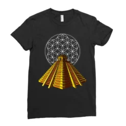 Aztec Pyramid Mayan Sacred Geometry Ladies Fitted T-Shirt -TeeMuse Store pd.2526617648.36.25071411.s3.1 front black ffffff none x0y0 154 800x800 1