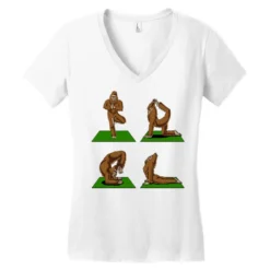 Bigfoot Yoga Women's V-Neck T-Shirt -TeeMuse Store pd.2526620444.72.25072698.s3.1 front white ffffff none x0y0 138 800x800 1