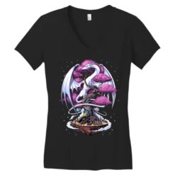 Dragon Cherry Blossom Women's V-Neck T-Shirt -TeeMuse Store pd.2526628430.72.25074015.s3.1 front black ffffff none x0y0 138 800x800 1