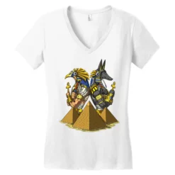 Egyptian Gods Anubis Ra Ankh Pyramids Mythology Women's V-Neck T-Shirt 7 Egyptian Gods Anubis Ra Ankh Pyramids Mythology Women's V-Neck T-Shirt -TeeMuse Store pd.2526629828.72.25075400.s3.1 front white ffffff none x0y0 138 800x800 1