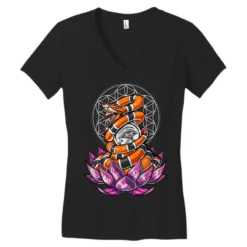 Eye Of Horus Lotus Flower Of Life Snake Symbol Women's V-Neck T-Shirt -TeeMuse Store pd.2526634900.72.25076664.s3.1 front black ffffff none x1y0 136 800x800 1
