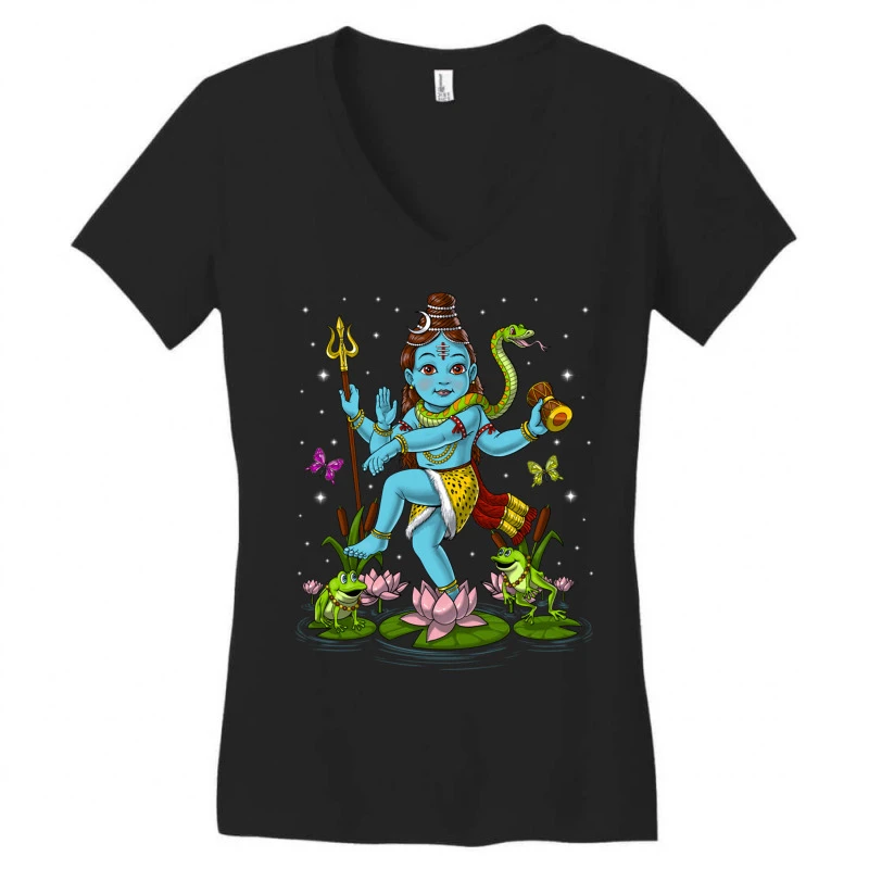 Hindu God Shiva Nataraja Women's V-Neck T-Shirt 3 Hindu God Shiva Nataraja Women's V-Neck T-Shirt - Image 3