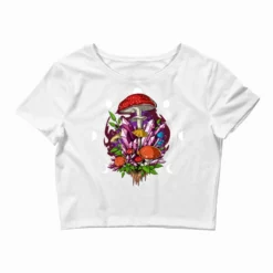 Magic Mushrooms Crystals Crop Top