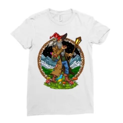 Magic Mushroom Hippie Wizard Ladies Fitted T-Shirt -TeeMuse Store pd.2526645902.36.25082837.s3.1 front white ffffff none x0y0 154 800x800 1