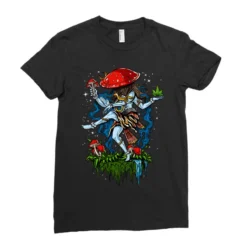 Magic Mushroom God Shiva Psychedelic Dance Ladies Fitted T-Shirt -TeeMuse Store pd.2526646029.36.25082835.s3.1 front black ffffff none x8.5y0 137 800x800 1