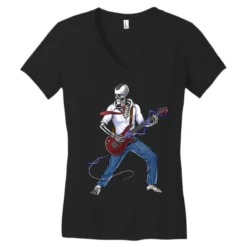 Skeleton Guitar Player Women's V-Neck T-Shirt -TeeMuse Store pd.2526661288.72.25088758.s3.1 front black ffffff none x0y0 138 800x800 1