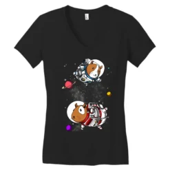 Space Guinea Pigs Women's V-Neck T-Shirt -TeeMuse Store pd.2526663081.72.25089776.s3.1 front black ffffff none x10y0 118 800x800 1
