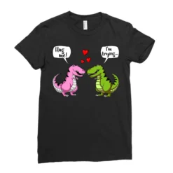 T Rex Dinosaur Hug Ladies Fitted T-Shirt -TeeMuse Store pd.2526666511.36.25092595.s3.1 front black ffffff none x0y0 154 800x800 1