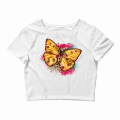 Butterfly Leopard Flower Crop Top