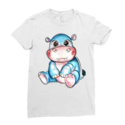 Cute Hippo Sitting Ladies Fitted T-Shirt -TeeMuse Store pd.2526678395.36.25095071.s3.1 front white ffffff none x0y0 154 800x800 1