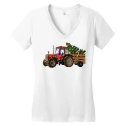 Christmas Farm Tractor Women's V-Neck T-Shirt 7 Christmas Farm Tractor Women's V-Neck T-Shirt -TeeMuse Store pd.2526692983.72.25095186.s3.1 front white ffffff none x0y0 138 800x800 1