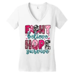 Fight Believe Hope Survive Women's V-Neck T-Shirt 7 Fight Believe Hope Survive Women's V-Neck T-Shirt -TeeMuse Store pd.2526701520.72.25095288.s3.1 front white ffffff none x0y0 138 800x800 1