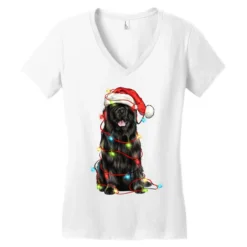 Christmas Newfoundland Dog Women's V-Neck T-Shirt -TeeMuse Store pd.2526737407.72.25093824.s3.1 front white ffffff none x6y0 126 800x800 1