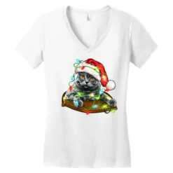 Christmas Scottish Fold Cat Women's V-Neck T-Shirt -TeeMuse Store pd.2526742278.72.25093235.s3.1 front white ffffff none x0y0 138 800x800 1