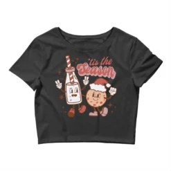 Tis The Season Christmas Milk And Cookie Crop Top