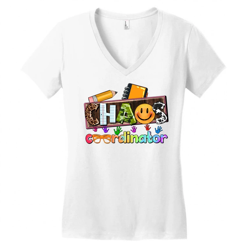 Teacher Chaos Coordinator Women's V-Neck T-Shirt 3 Teacher Chaos Coordinator Women's V-Neck T-Shirt - Image 3