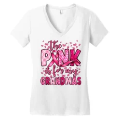 The Pink Is For My Grandmas Women's V-Neck T-Shirt -TeeMuse Store pd.2526770991.72.25096660.s3.1 front white ffffff none x0y0 138 800x800 1
