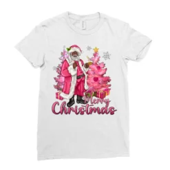 Pink Merry Christmas Black Santa Ladies Fitted T-Shirt -TeeMuse Store pd.2526787943.36.25095487.s3.1 front white ffffff none x0y0 154 800x800 1