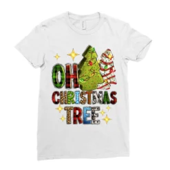 Oh Christmas Tree Christmas Cake Ladies Fitted T-Shirt -TeeMuse Store pd.2526793125.36.25097096.s3.1 front white ffffff none x0y0 154 800x800 1