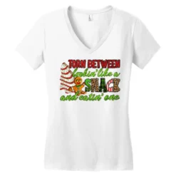 Torn Between Lookin' Like A Snack And Eatin' One Women's V-Neck T-Shirt -TeeMuse Store pd.2526802211.72.25097207.s3.1 front white ffffff none x0y0 138 800x800 1