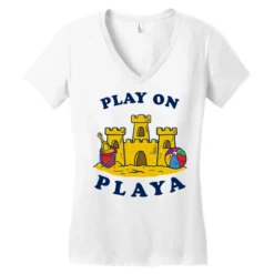 Play On Playa Women's V-Neck T-Shirt -TeeMuse Store pd.2526857012.72.25078193.s3.1 front white ffffff none x0y0 138 800x800 1