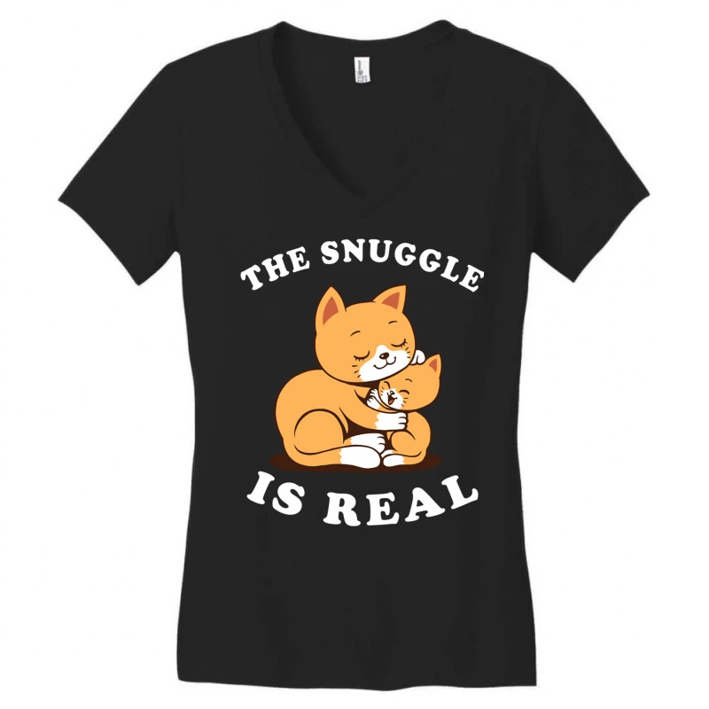 The Snuggle Is Real Women's V-Neck T-Shirt 3 The Snuggle Is Real Women's V-Neck T-Shirt - Image 3