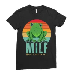 Milf, Man I Love Frogs Ladies Fitted T-Shirt -TeeMuse Store pd.2526902355.36.25099759.s3.1 front black ffffff none x0y0 154 800x800 1