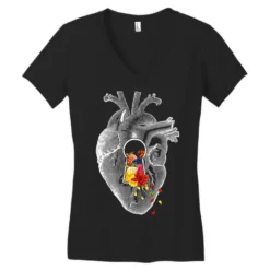 Keyhole Flower Heart Vintage Collage Women's V-Neck T-Shirt 7 Keyhole Flower Heart Vintage Collage Women's V-Neck T-Shirt -TeeMuse Store pd.2526903456.72.25068477.s3.1 front black ffffff none x7y0 124 800x800 1