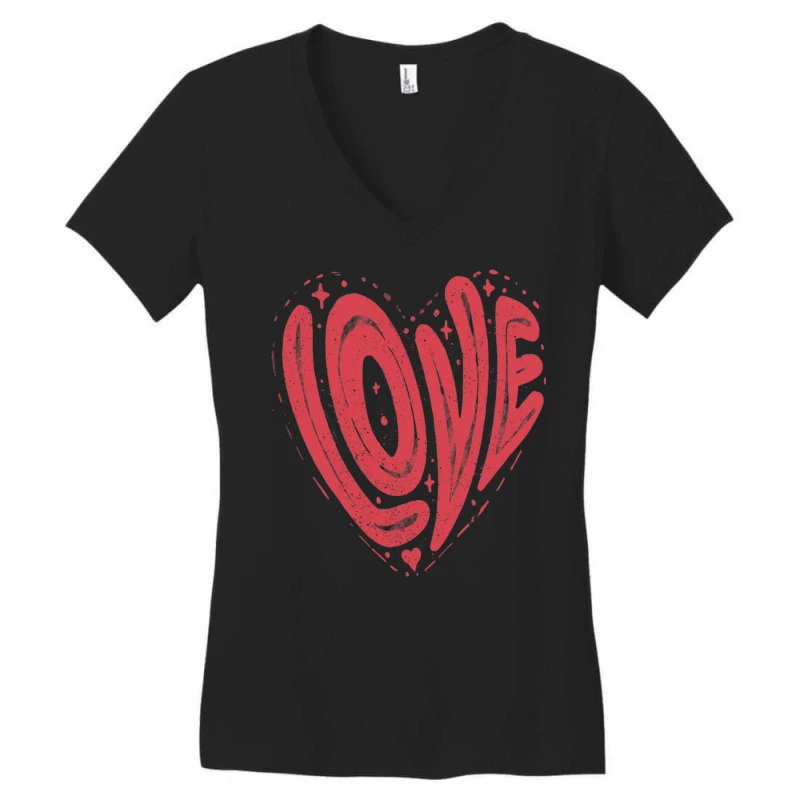 Love In A Heart Shape Women's V-Neck T-Shirt 3 Love In A Heart Shape Women's V-Neck T-Shirt - Image 3