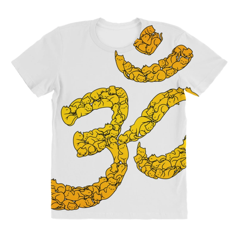 Om Cat All Over Women's T-shirt 3 Om Cat All Over Women's T-shirt - Image 3