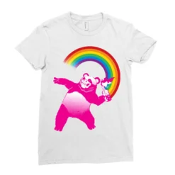 Panda Molotov Ladies Fitted T-Shirt -TeeMuse Store pd.2526930159.36.25080532.s3.1 front white ffffff none x0y0 154 800x800 1