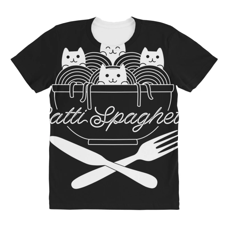 Pasta Cats Ramen Catti Spaghetti All Over Women's T-shirt 3 Pasta Cats Ramen Catti Spaghetti All Over Women's T-shirt - Image 3