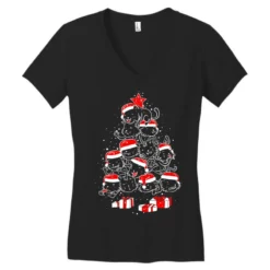Pile Of Xmas Cats Women's V-Neck T-Shirt -TeeMuse Store pd.2526932843.72.25082870.s3.1 front black ffffff none x3.5y0 131 800x800 1