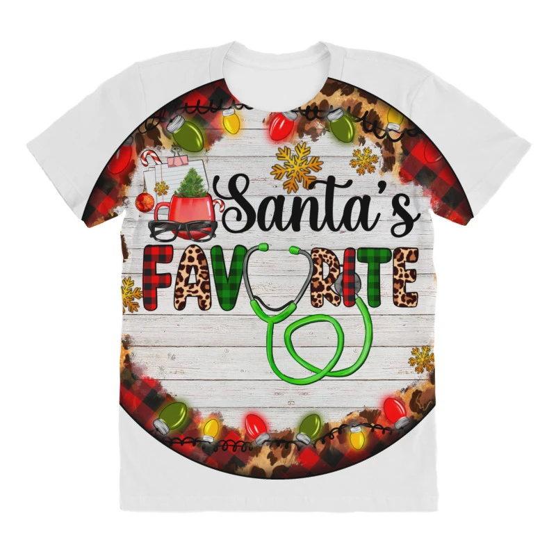 Santa's Favorite Custom Medical Occupation All Over Women's T-shirt 3 Santa's Favorite Custom Medical Occupation All Over Women's T-shirt - Image 3