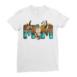 Western Bull Skull Mom Ladies Fitted T-Shirt -TeeMuse Store pd.2526950975.36.25100490.s3.1 front white ffffff none x0y0 154 800x800 1