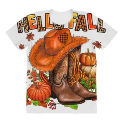 Hello Fall Pumpkins Cowgirl And Roses All Over Women's T-shirt -TeeMuse Store pd.2526972996.108.25097193.s3.1 front customized f5f5f5 none x45y12.5 294 800x800 1