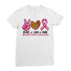 Peace Love Cure Breast Cancer Ladies Fitted T-Shirt 7 Peace Love Cure Breast Cancer Ladies Fitted T-Shirt -TeeMuse Store pd.2526980245.36.25100747.s3.1 front white ffffff none x0y0 154 800x800 1