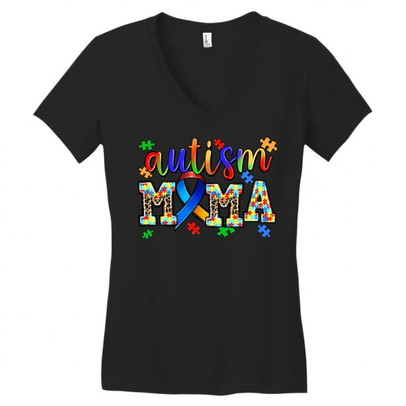 Autism Mama Women's V-Neck T-Shirt 3 Autism Mama Women's V-Neck T-Shirt - Image 3