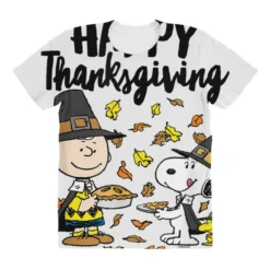 Peanuts Happy Thanksgiving All Over Women's T-shirt 7 Peanuts Happy Thanksgiving All Over Women's T-shirt -TeeMuse Store pd.2526989838.108.25100797.s3.1 front customized f5f5f5 none x45ym7.5 294 800x800 1