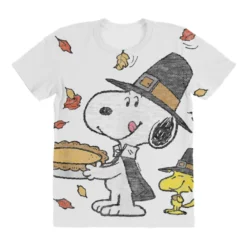 Peanuts Thanksgiving Scene All Over Women's T-shirt -TeeMuse Store pd.2526990217.108.25100799.s3.1 front customized f5f5f5 none x45y17 294 800x800 1