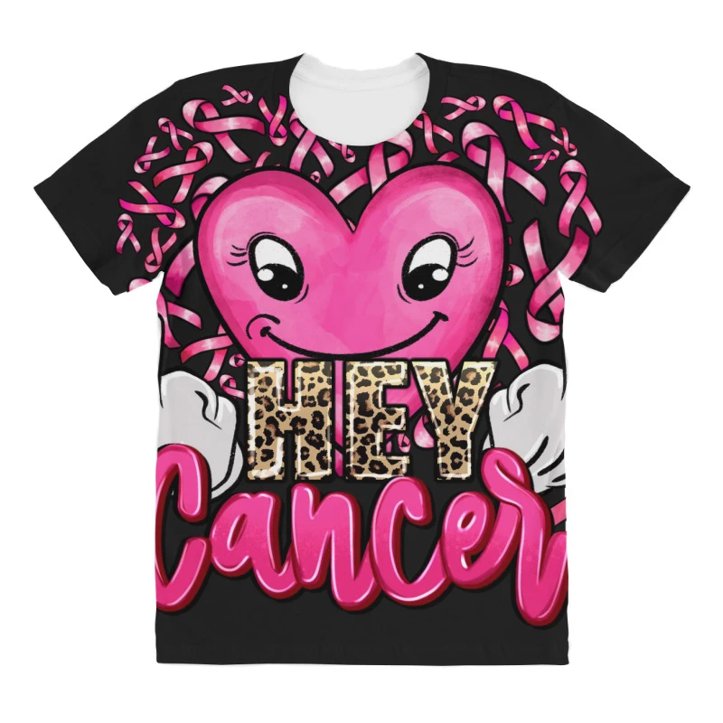 Hey Cancer With Middle Fingers All Over Women's T-shirt 3 Hey Cancer With Middle Fingers All Over Women's T-shirt - Image 3